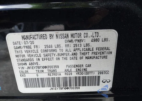 2021 Infiniti Q50 Luxe z USA, uszkodzony, nr VIN JN1EV7BPXMM700359